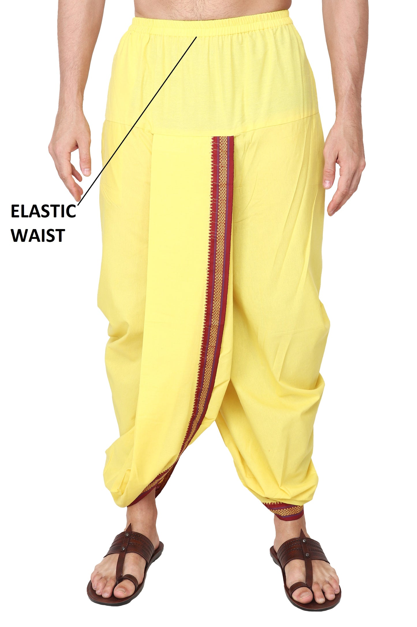 White Cotton Dhoti Pant for Men - Readymade - Ready to Wear - Pocket Dhothi - Dhotar, Mundu , Vesti Set