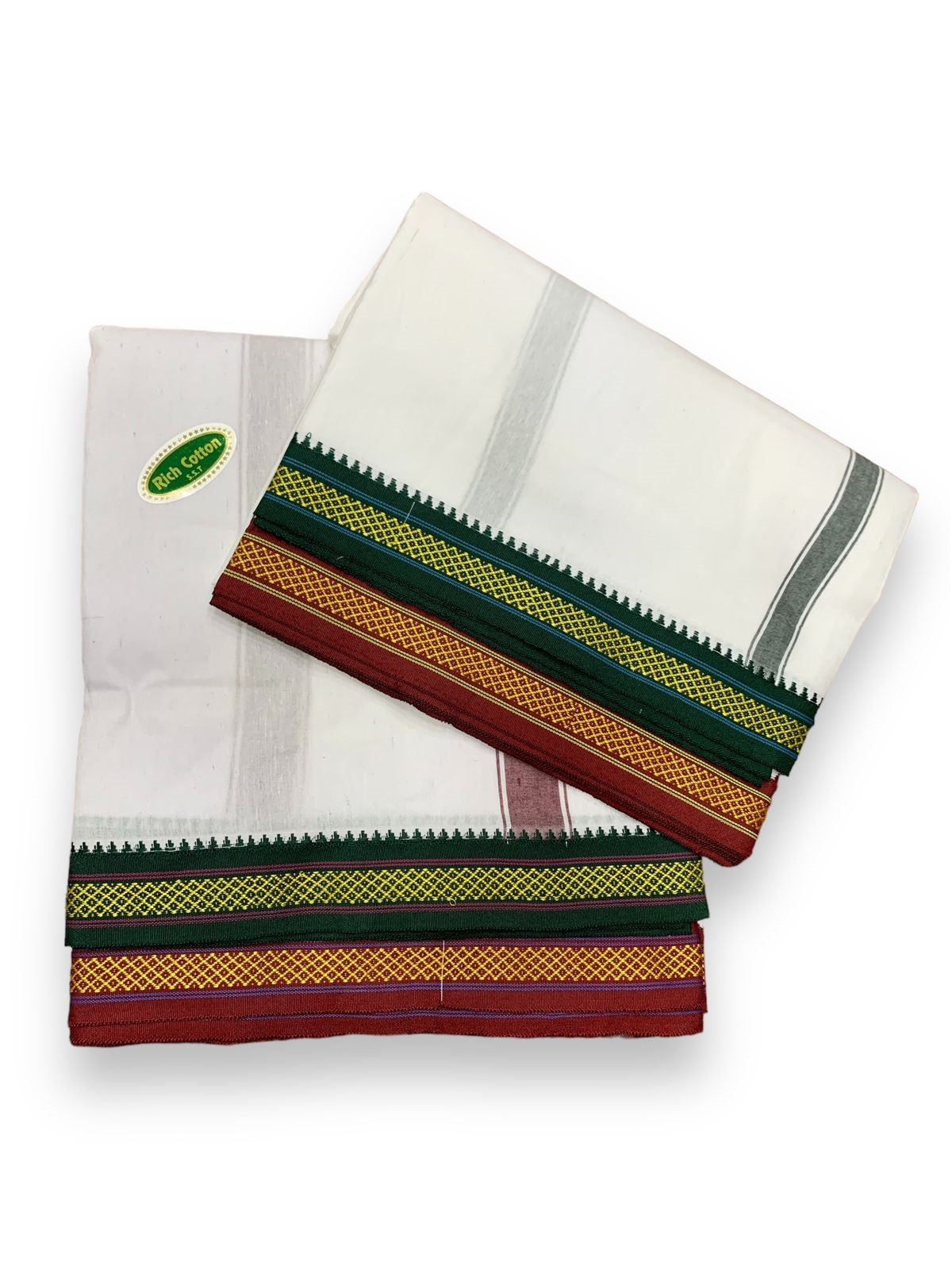 Cotton Dhoti for men , 4.5 Meter dhoti with 2.25 Gamcha Set - Pure Cotton