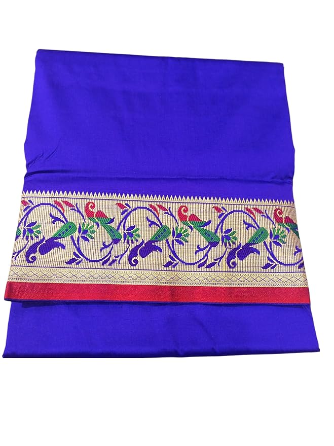 Men's Paithani Silk Dhoti Stole Set 4.25 Mtr Dhoti with 2.25 Mtr Stole Set