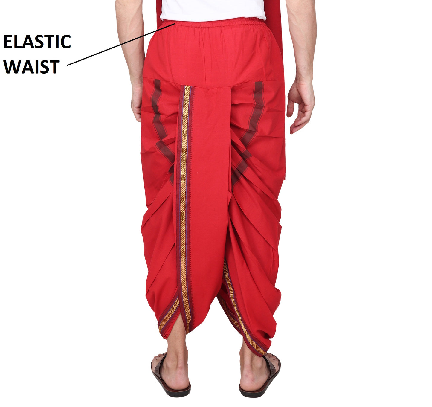 White Cotton Dhoti Pant for Men - Readymade - Ready to Wear - Pocket Dhothi - Dhotar, Mundu , Vesti Set