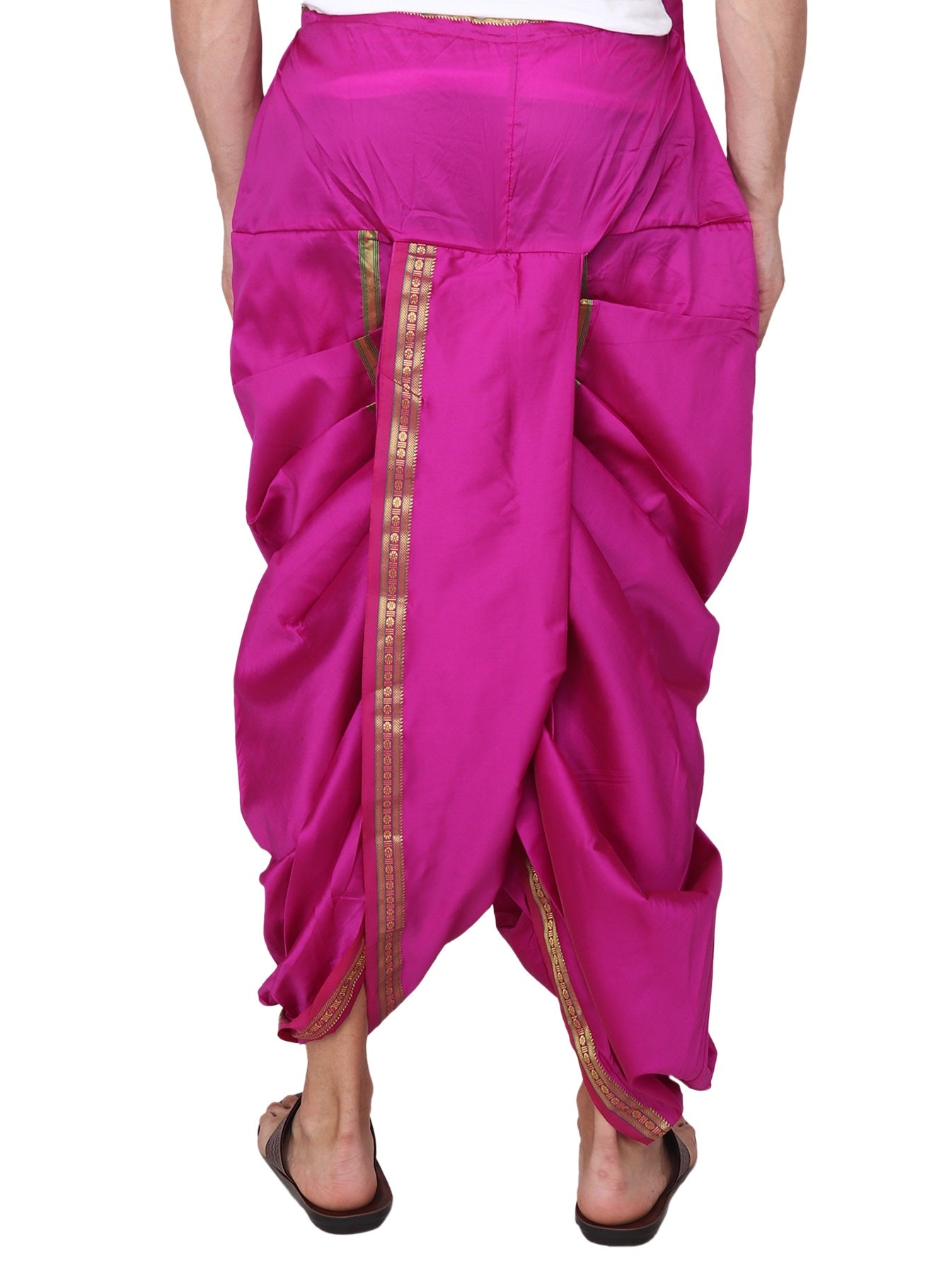 Mens Silk Dhoti with Stole - Readymade - Dhoti-Gamcha Suitable with Kurta for Pooja , Festival