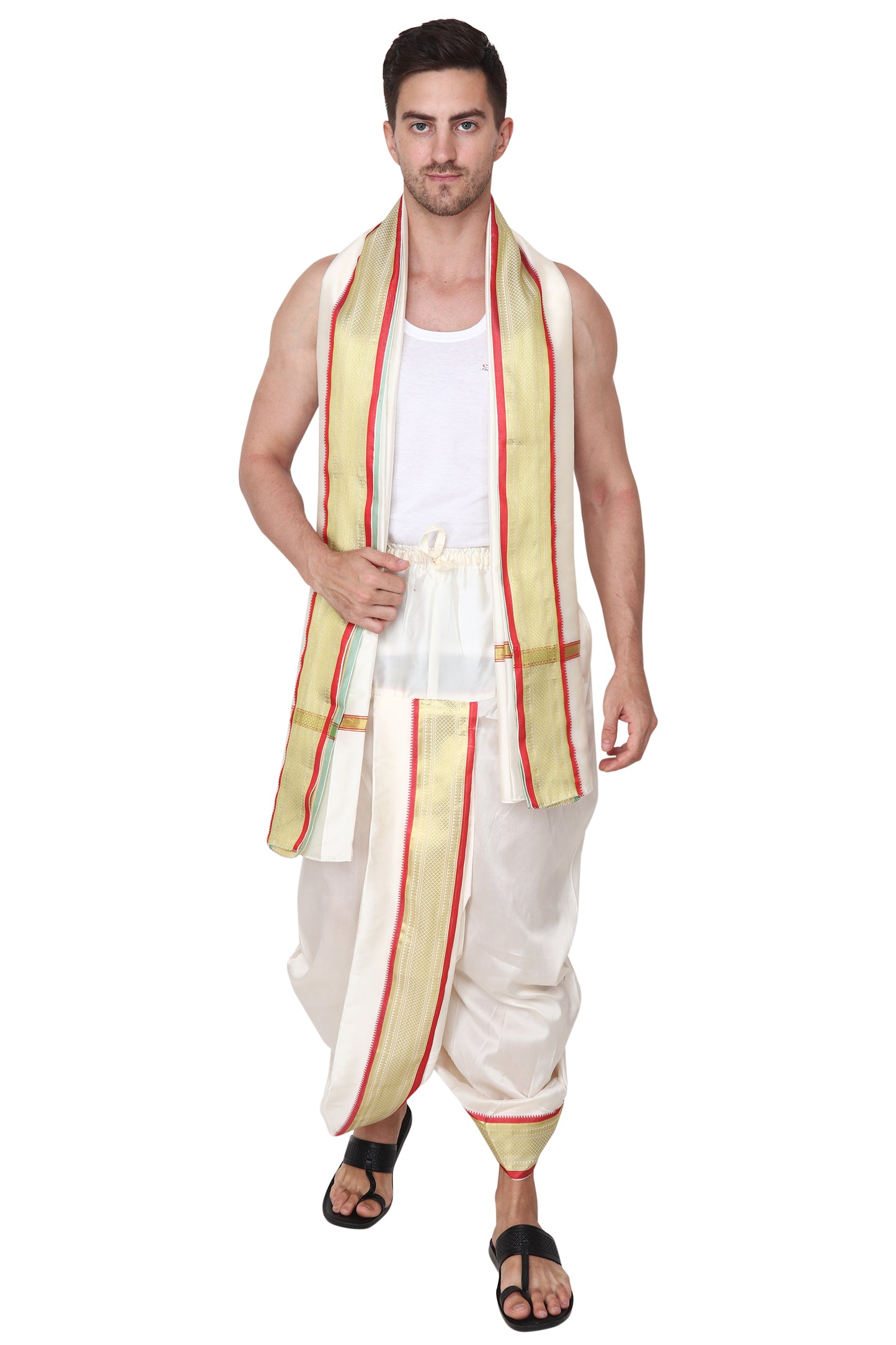 Cream-Off-White Color Dhoti Kurta Set for Men , Indian Ethnic Wear