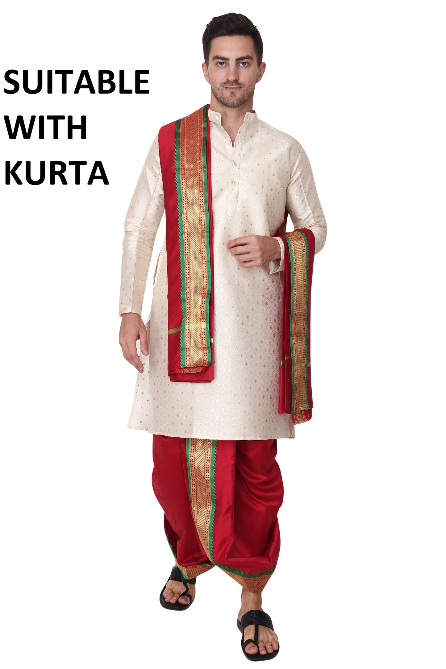 Maroon Color - Ready to Wear - Dhoti Set