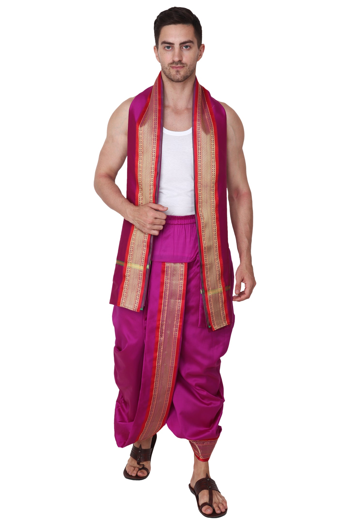 Purple-Megenta Dhoti - Ready to Wear - Dhoti Pant for Men