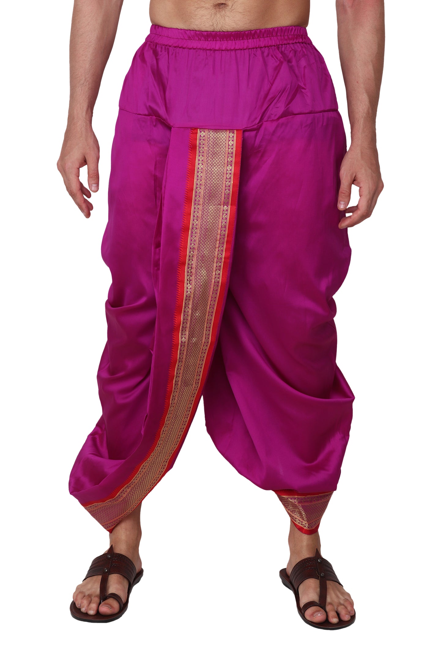 Purple-Megenta Dhoti - Ready to Wear - Dhoti Pant for Men